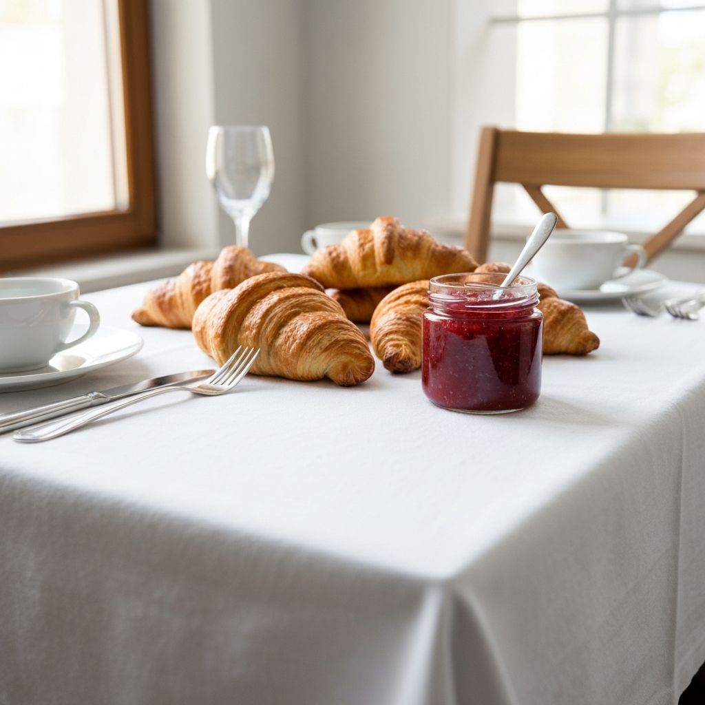 Croissants with strawberry jam